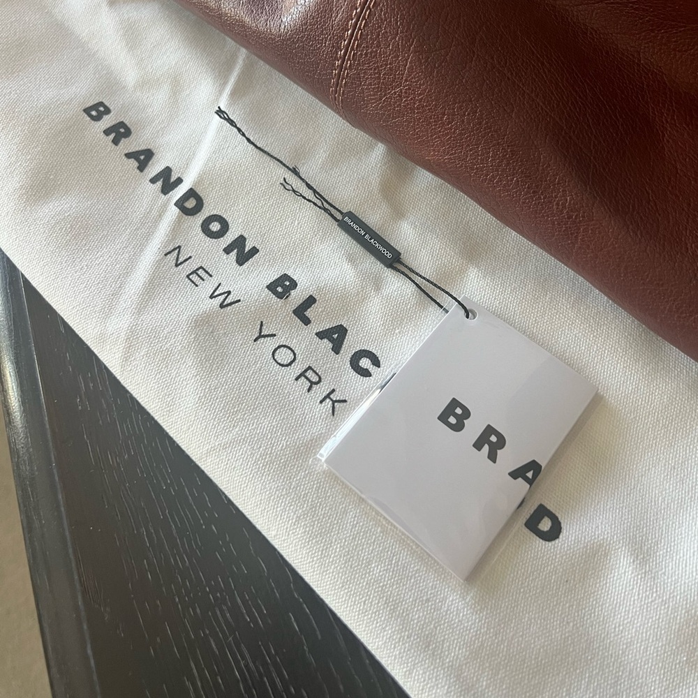 Brandon Blackwood Large Brown Leather Hobo Bag - Picture 5 of 14